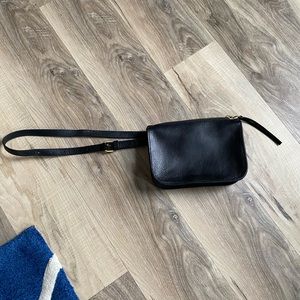 Madewell belt bag, black leather